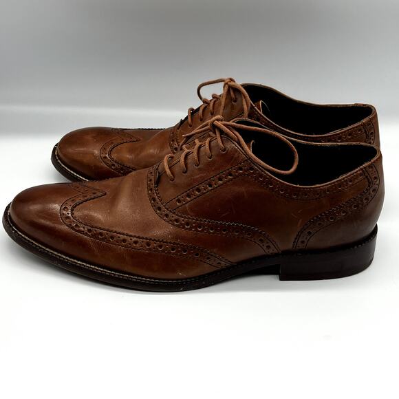 Cole Haan Modern Classics Wingtip Oxfords British Tan Size 8 - Picture 4 of 7